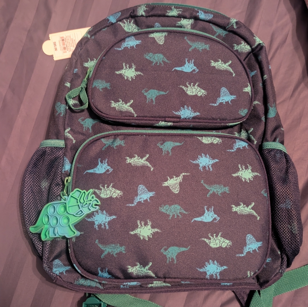 Cat & Jack Dinosaur Pattern Backpack - Blue & Green